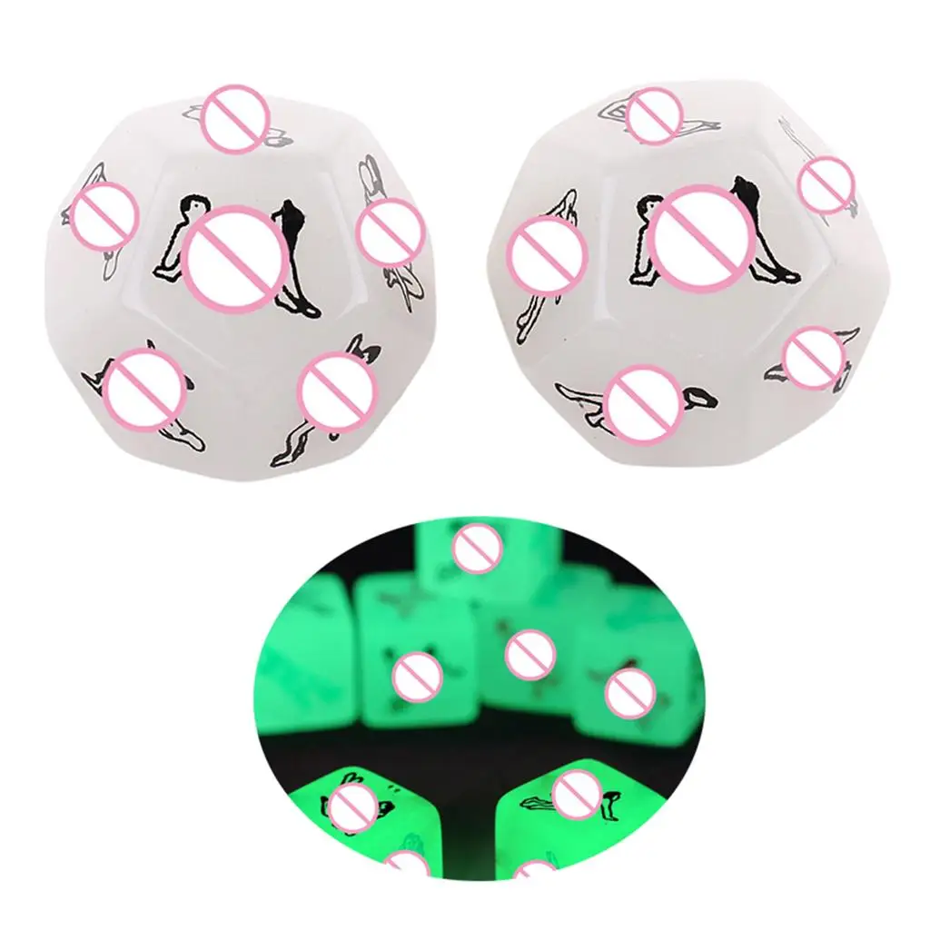 2Pack Glow 12 Position Dices For Bachelor Party or Adult Couples