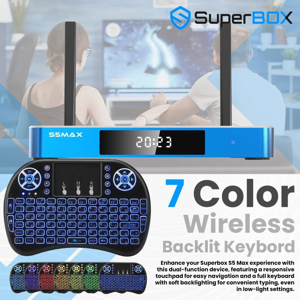 2024 Superbox S5 Max 6K HD Set-Top Box with US Keyboard Backlit Remote  optional android tv box vs v2 pro km plus - AliExpress