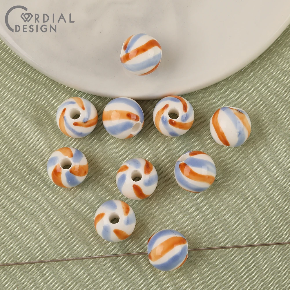 Cordial Design 100Pcs 10*10MM DIY Necklace Bracelets Making/Multicolor Ceramics Beads/Hand Made/Jewelry Findings & Components - cordial