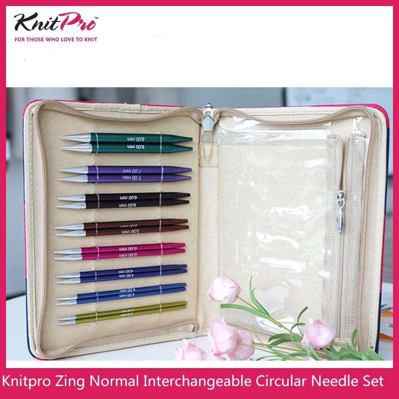 KnitPro Zing Normale Ferri da Maglia circolari intercambiabili Colore: Multicolore in Alluminio 6 mm 