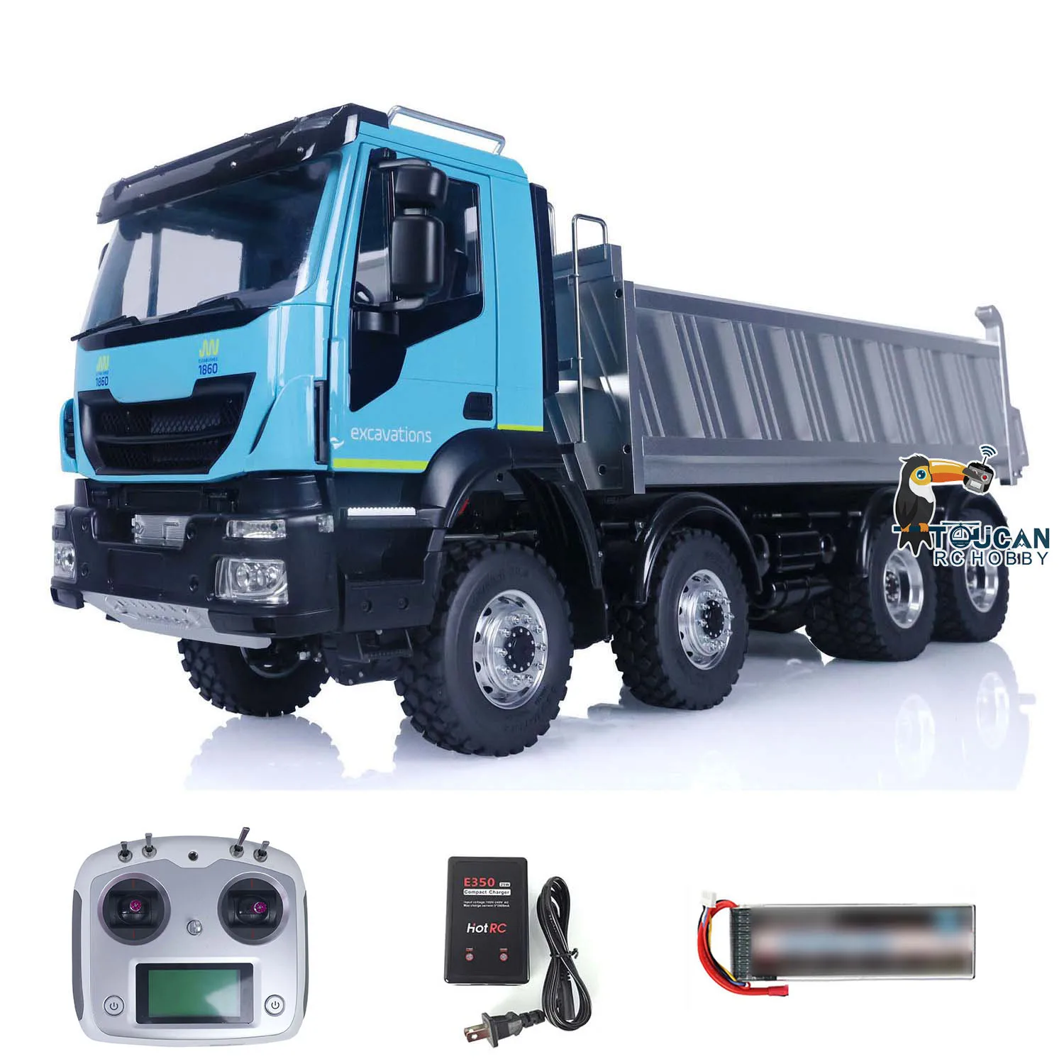 Lesu 1/14 Rtr Rc Scarico Idraulico 8 X8 Per Telaio In Metallo Dumper Trucks Giocattoli Per Ragazzo Caricabatteria Telecomando Thzh1490-Smt3