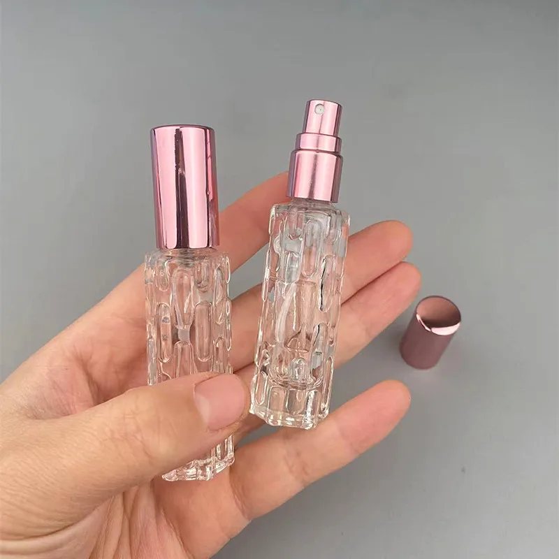 로즈 골드 유리 휴대용 리필 향수병 화장품 용기 빈 스프레이 분무기, 여행용 서브 병 10ml