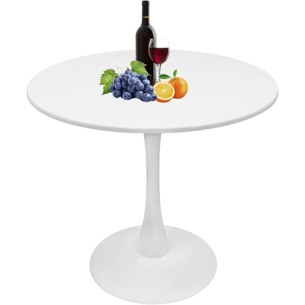 24 Inches Tulip Round Kitchen Table, Mid-Century Leisure Table for Small Places, Dining Tables 2