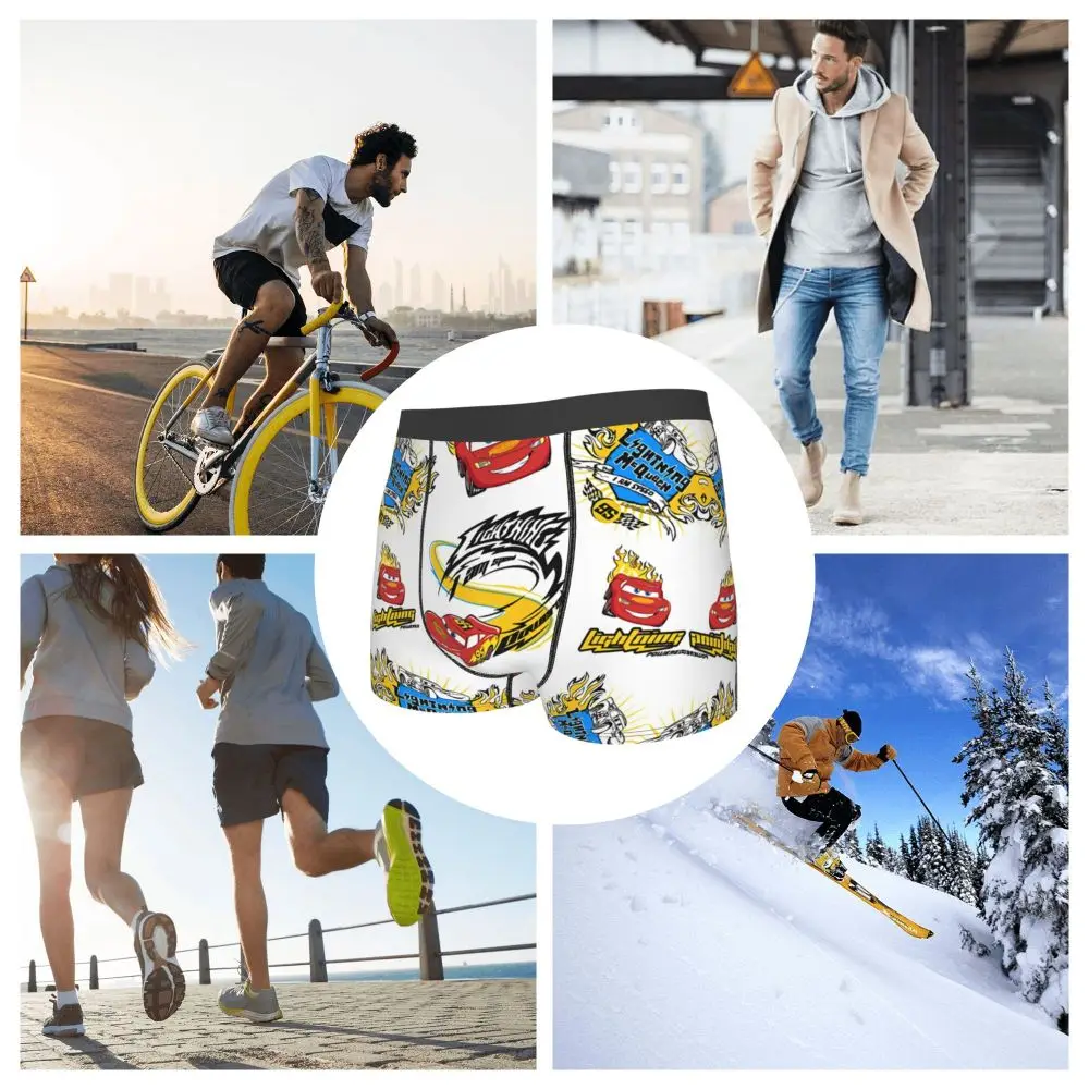 Custom Lightning McQueen Car Collage Boxers Shorts Men's Briefs Underwear Cool Underpants