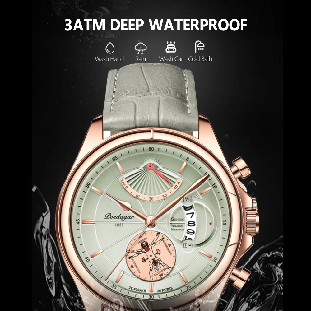 POEDAGAR Luxury Business Men’s Quartz Wristwatch Waterproof Luminous Date Leather Man Watch Fashion Watches For Men Reloj Hombre BEST SELLERS POEDAGAR Luxury Business Men’s Quartz Wristwatch Waterproof Luminous Date Leather Man Watch Fashion Watches For Men Reloj Hombre BEST SELLERS