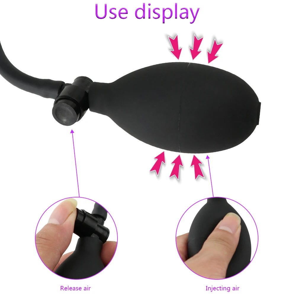 Anal Plug Dilator PVC Press-type Unisex Inflatable Butt Plug Anal Masturbator SM Adult Sexy Sex Toys 18+