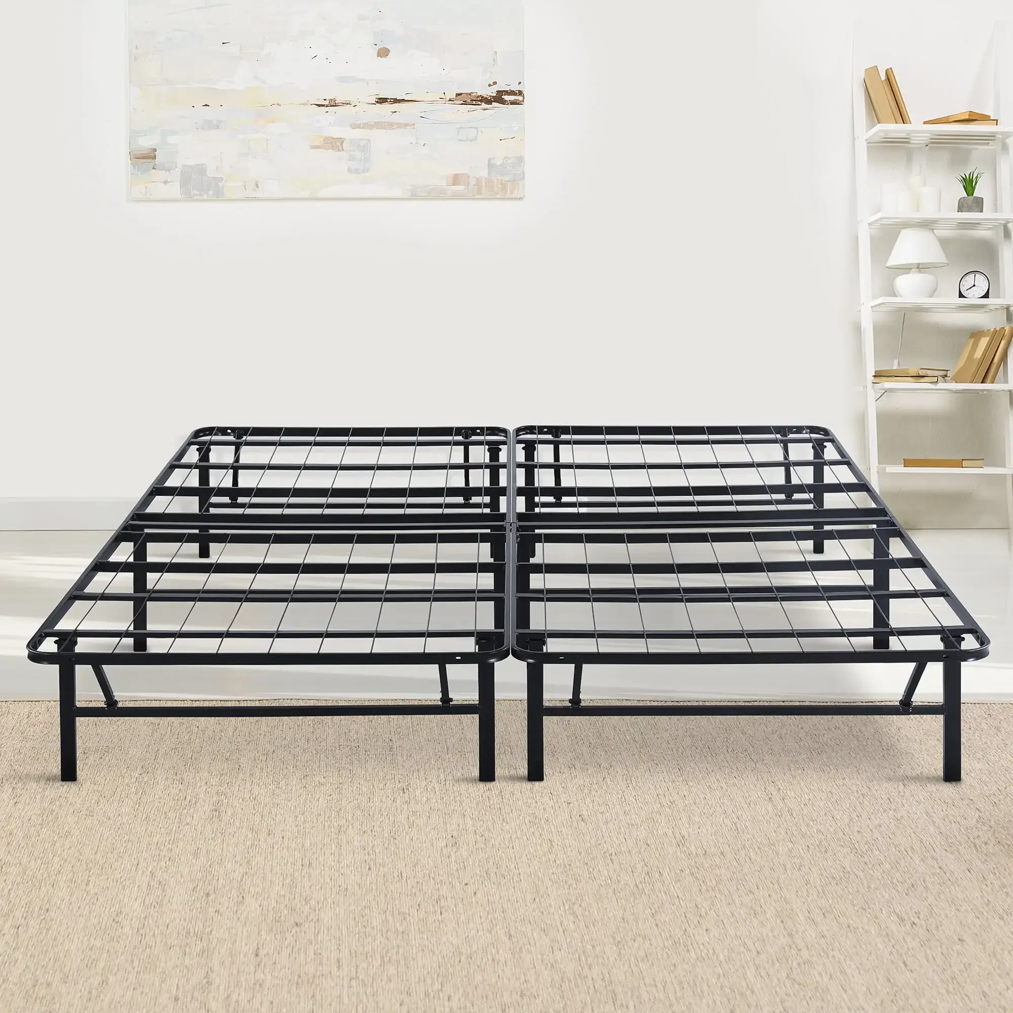 

GrandRest 14'' Adult Elegant Metal Bed Frame with Foldable Legs, Full