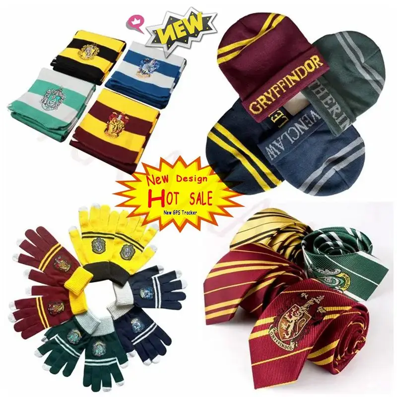 Harryy Potter Scarf Magic Hat Cosplay Prop Scarf Magic Wand Time Turner Necklace Quidditch Halloween Party Accessories Supplies