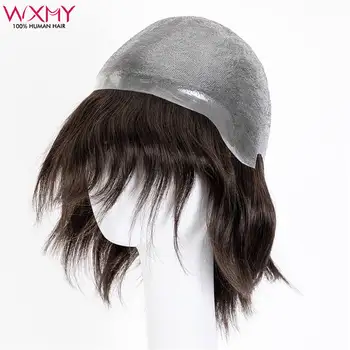 Durable Full Pu Knotted Base Human Hair Wigs For Women Full PU Women's Short Wigs Jewish Women Real Natural Hair Wig Hairpieces