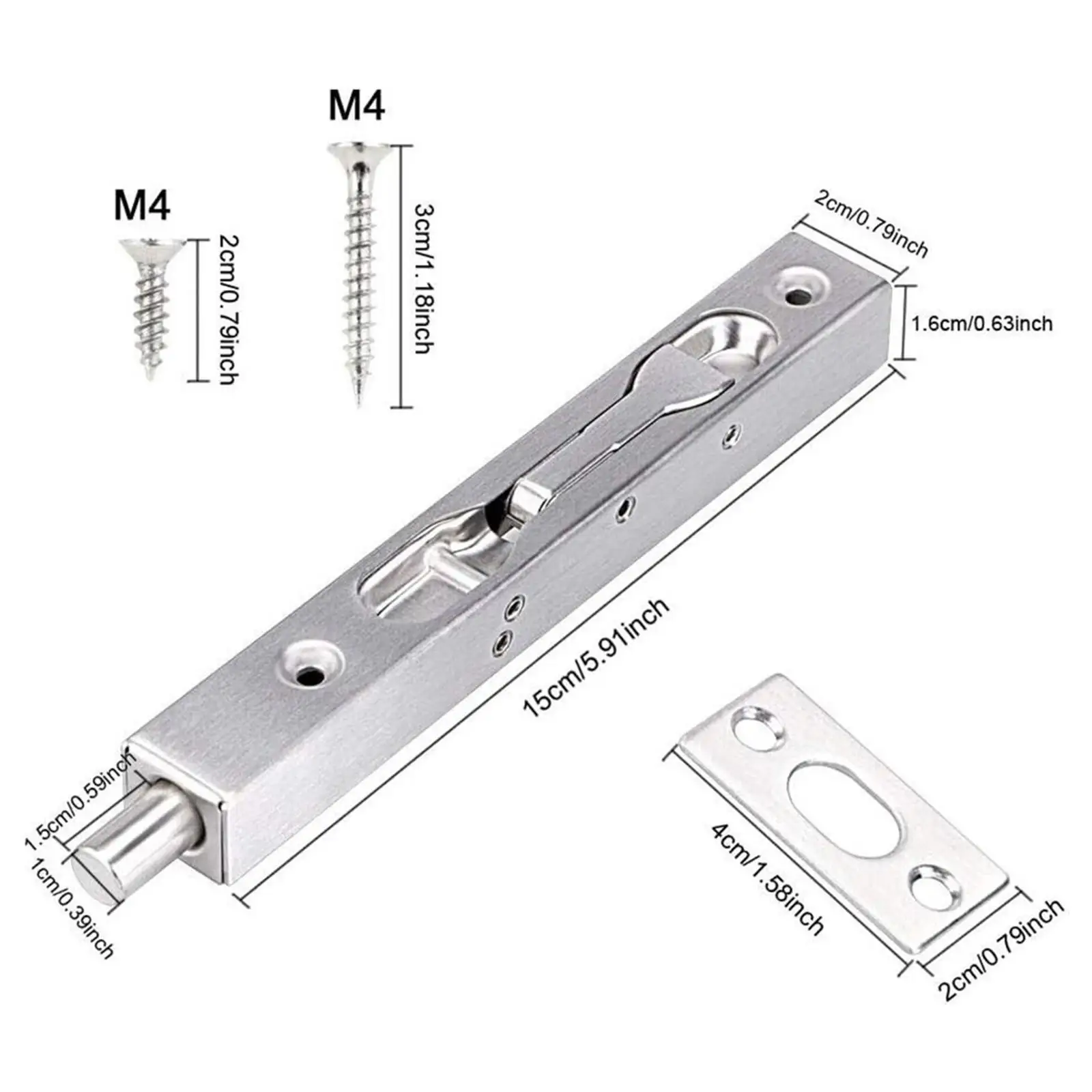 Flush Bolts Replacement Sturdy Easy to Use Hardware for Home Hotel Apartment