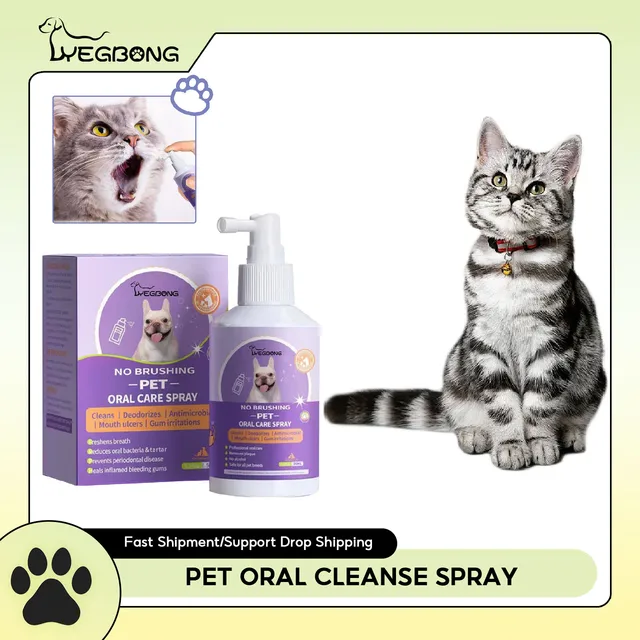 Pet Oral Cleanse Spray Cats Teeth Deodorant Prevent Calculus Remove Kitten Bad Breath Mouth Fresh Dog Teeth Cleaning Spray 50ml 1