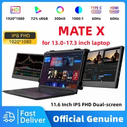 GTMEDIA 11.6 Inch Portable Monitor Laptop Triple Dual Extender Screen Full View 1920x1080 IPS FHD Fold Display Laptops Monitor