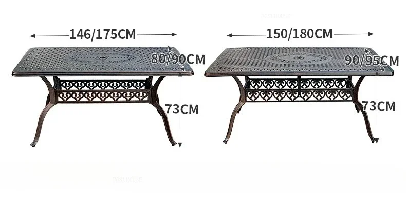 Waterproof Sunscreen Leisure Chairs Outdoor Metal Garden Furniture Sets for Patio European Retro Outdoor Furniture Fir Villa GY