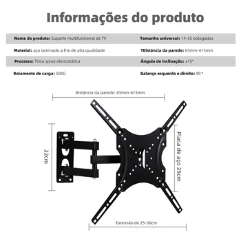 suporte monitor,suporte para tv,suporte articulado para monitor,braço articulado,suporte monitor articulado,vesa,do brasil