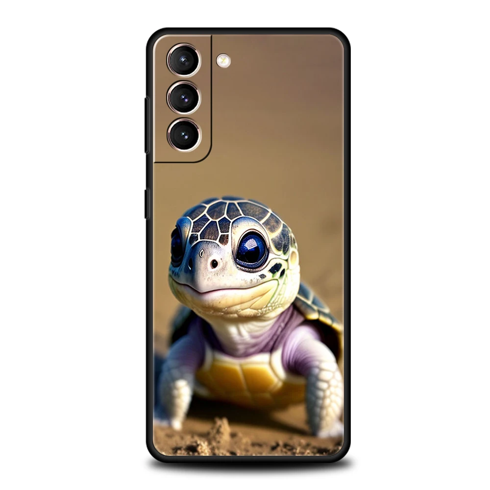 Süße kleine Schildkröte Hülle für Samsung Galaxy S24 S23 S22 S20 S21 FE Ultra S24 S23 S10 S10E S9 S8 Plus 5G Silikon Handyhülle Capa – Detail 1