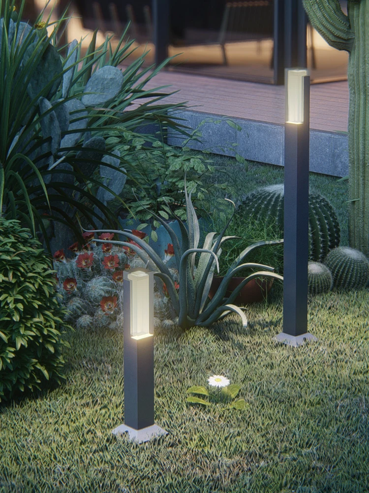 Outdoor Waterproof Garden Decoration Led Lawn Lamp 10W Art Aluminum Column Garden Path Decoration Landscape Lamp Ac110V220V