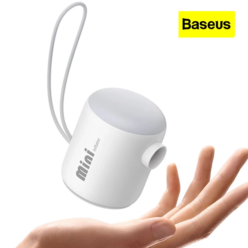 

Baseus Mini Portable Wireless Inflator Pump White for Small Swimming Pools Air Cushion Bed Sofa Outdoor Camping Inflatable Pump