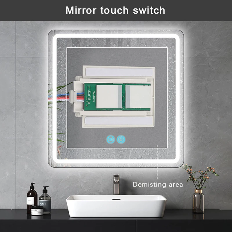 

Bathroom Mirror Touch Dimming Double Touch Defogging Capacitive Touch Sensor Switch Accessries