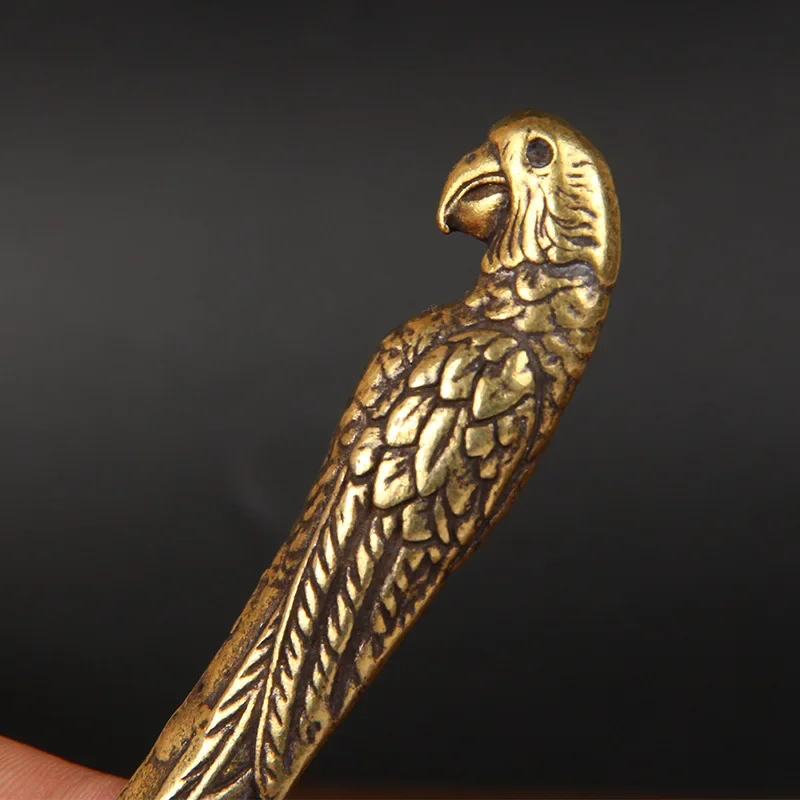 The Parrot Tea Knife Brass Small Place Television Cabinet Wine Accessories Brass Handicrafts Gifts Can Be Customized