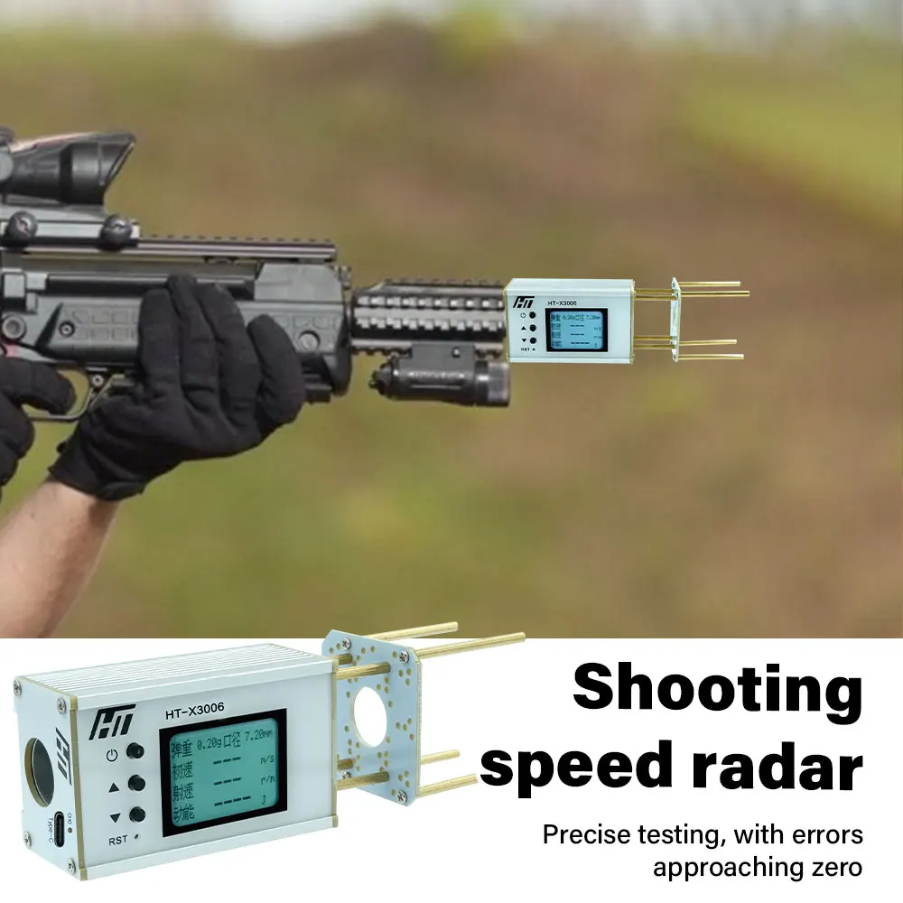 HT-X3006 Shooting Speed Meter Ball Velocity Energy Measurement Shooting Chronograph Bullet Speed Tester with Backlight LCD
