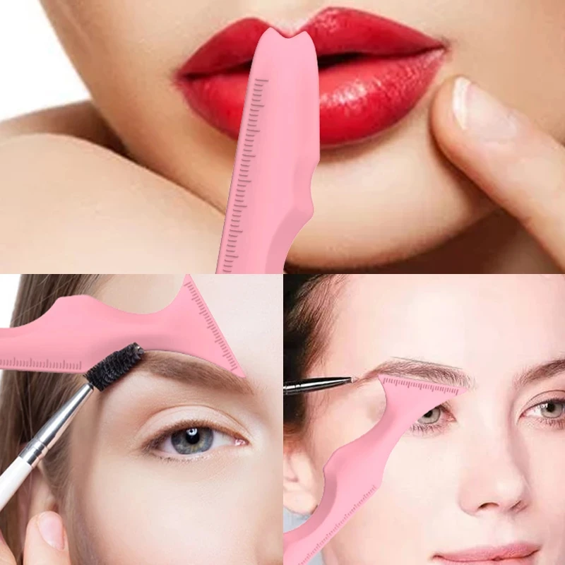 Silicone Eyebrow Ruler Eyeliner Eye Makeup Assist Tool Eyelash Paint Lipstick Silicone Beauty Ruler Stencil eyeliner stencil tool makeup tools eyebrow stencil tool eye makeup tools