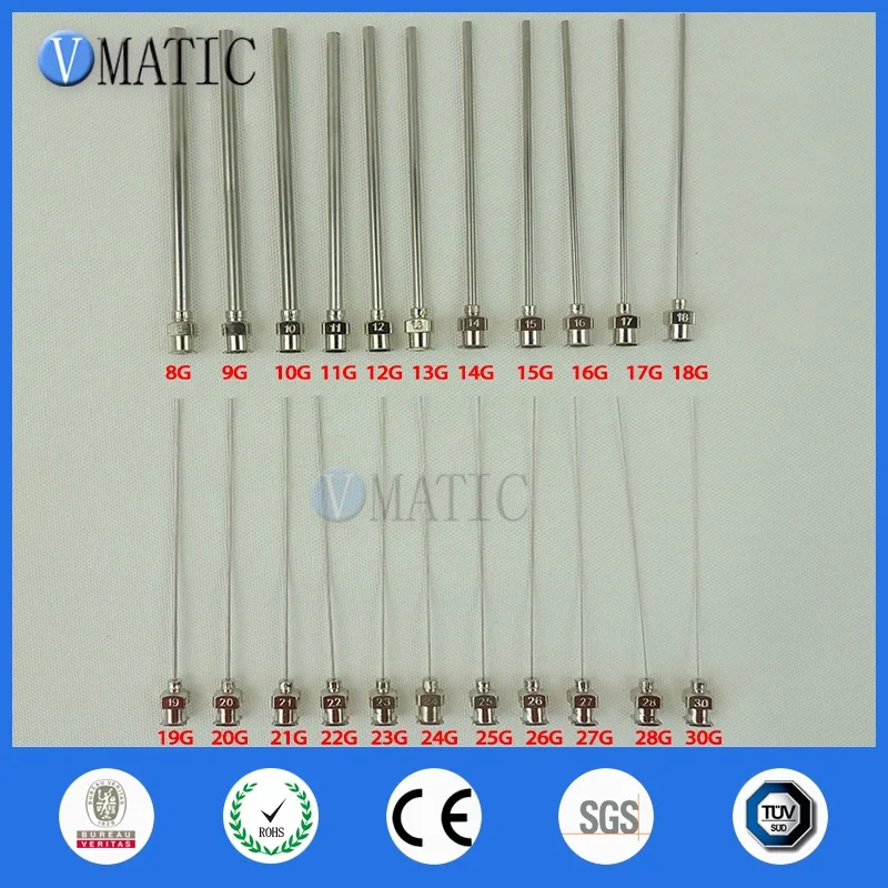 Precision All Metal Tips Tube Length 10cm 100mm Blunt Stainless Steel 10Pcs Dispensing Needles Syringe Needle Tips