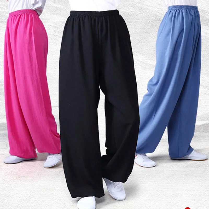Cotton Linen Tai Chi Martial Arts Pants for Women Men