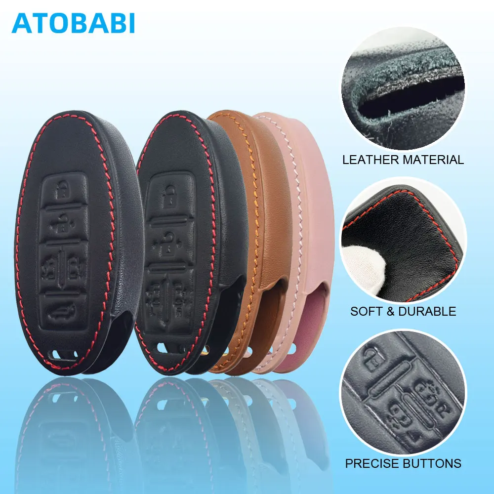 Leder-Autoschlüsselhülle für Nissan Serena C25 C26 C27 Elgrand E52 E51 NV350 Caravan Rooks X-Trail Smart Remote Fobs Shell Cover Tasche
