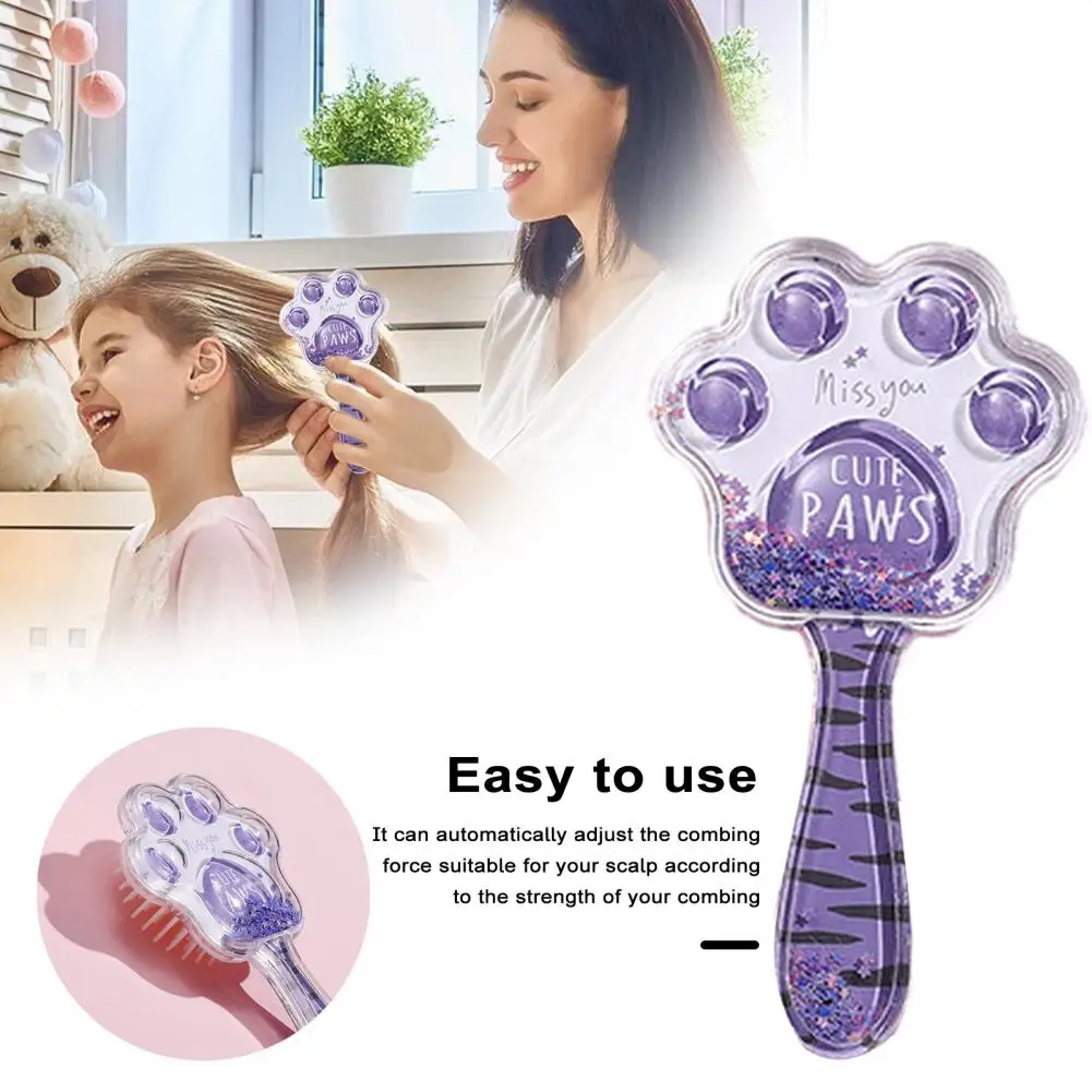 15.8cm Cartoon Cat Paw Air Cushion Massage Comb Handle Anti-static Scalp Massage Hair Brush Kids Girls Hairdressing Massage Comb