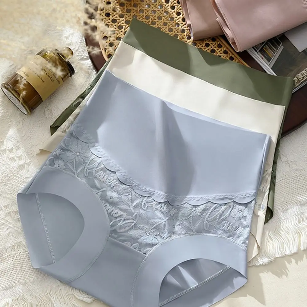 

Color Breathable For Girls Cotton Crotch High Wasit Lingeries Lace Sweet Briefs Embroidery Korean Underwear Women Lace Panties