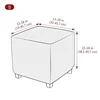 Square Elastic Ottoman Stool Cover Jacquard Stretch Footstool Slipcovers All-inclusive Dust Footrest Covers for Living Room Pouf 2