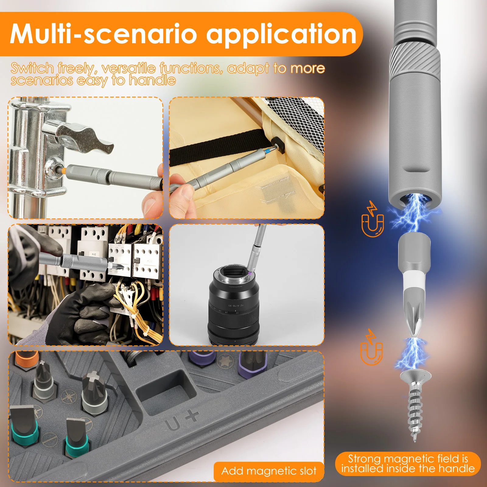 34 in 1 Ratchet Screwdriver Set Magnetic Screwdriver Set Multi Bit Drive Kit Multifunctional Ratchet Screwdriver Set with Handle