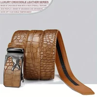 Мужской ремень из искусственной кожи, модный ремень с автоматической пряжкой для популярного бизнеса, мужской ремень высокого качества — изображение 4