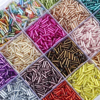 225pcs/lot Colorful Glass Seed Beads Loose Spaced Tube Shape Bead For DIY Handmade Earring Bracelet Jewelry Supplies Accessories 1
