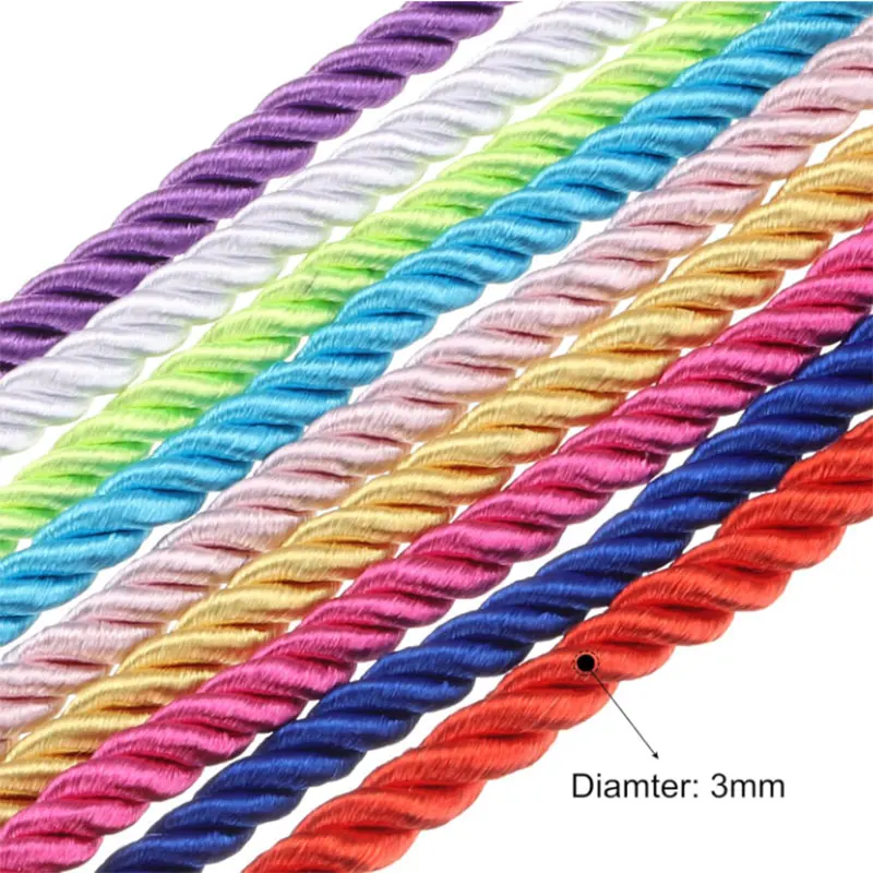 Luxurious 5mm Twisted Satin Rope for Elegant DIY Crafts & Decorative Packaging