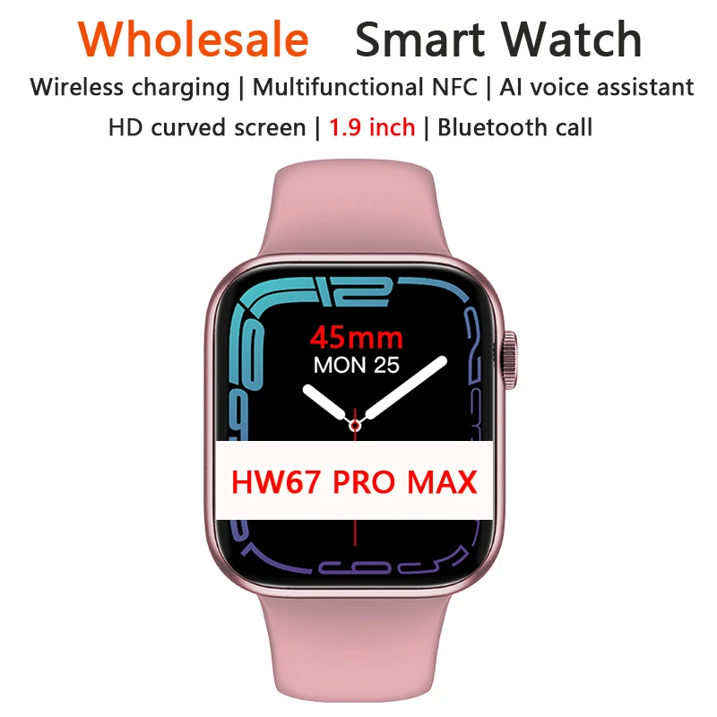 2022 HW67 Pro max Smart Watch Men 1.9 inch NFC Voice Assistant Payment Bluetooth-Call Smartwatch Women PK iwo W27 PRO HW57