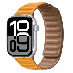 Premium Leather Magnetic Loop Watch Band Strap - Elegant Bracelet Design - S10 46 - 44 45 49mm (Leather - California P)