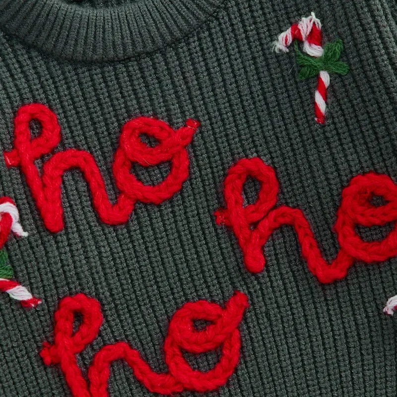 Baby Girl Christmas Sweater Autumn Winter Long Sleeve Letters Candy Cane Warm Knit Pullover baby girls sweater