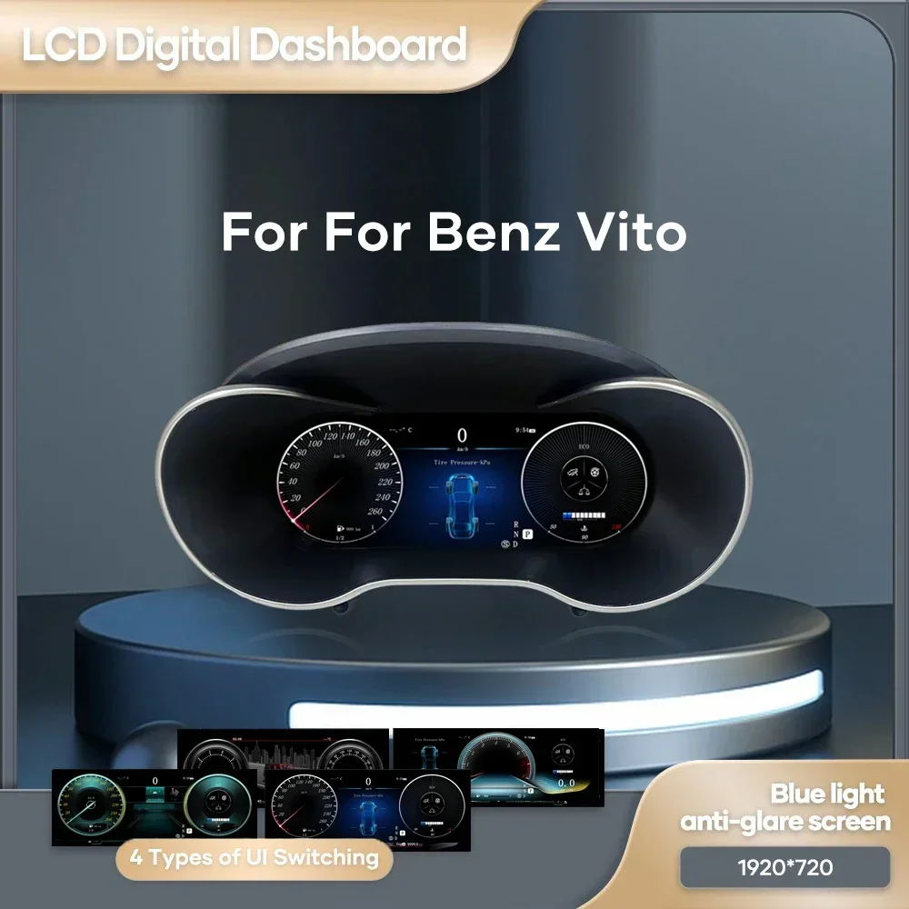 Panel de instrumentos digital de 12,3 pulgadas para Mercedes Benz Vito 2015-2020 años Panel de instrumentos automático Cabina modificación perfecta 1