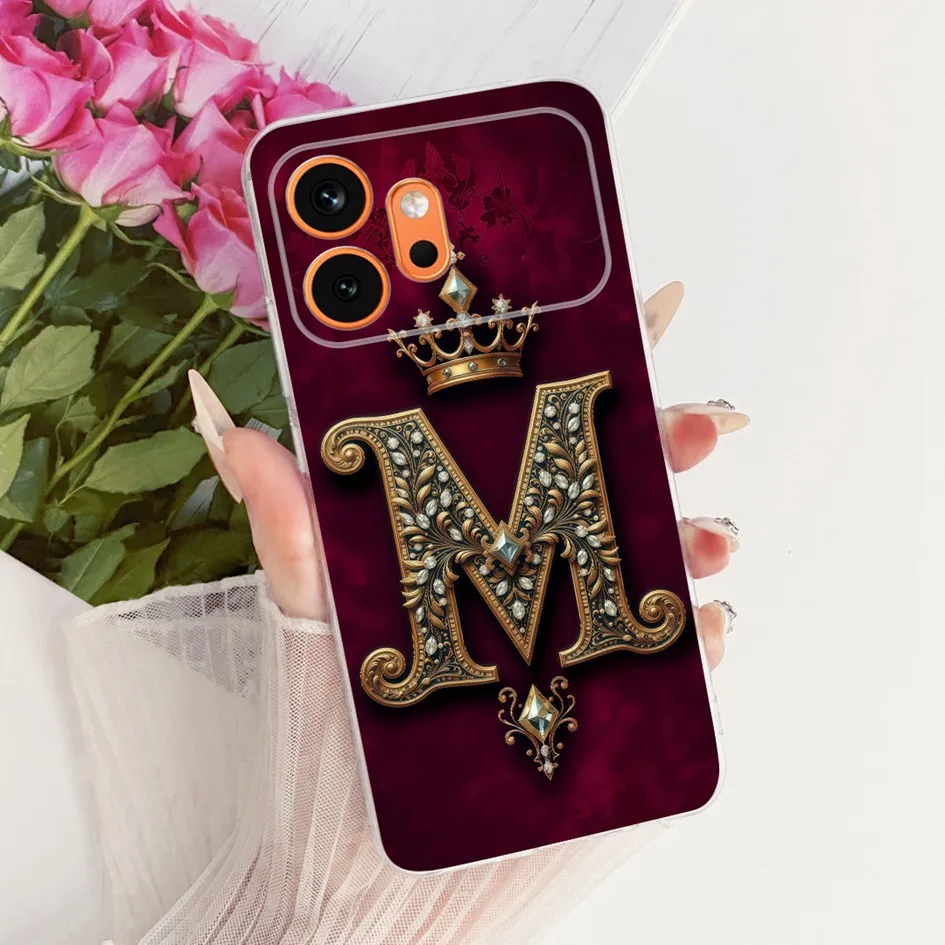 Fashionable Crown Initials Silicone Phone Case Cover, Soft and Stylish