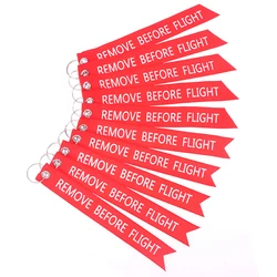 Remove Before Flight Car Motorcycle Key Chain Red Embroidery Aviation Gifts Keyring Key Tag Holder for Motorcycles Keychain