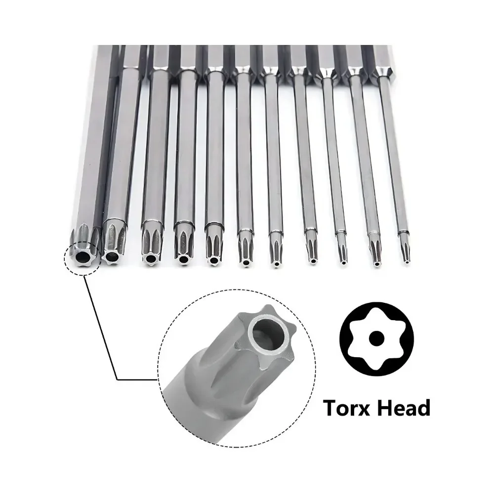 50/100 mm Torx-Bit-Set, Sicherheits-Torx-Stern-Bits, 1/4 Zoll Sechskantschaft, manipulationssicherer Schraubendreher-Bit mit magnetischer Spitze – Detail 4