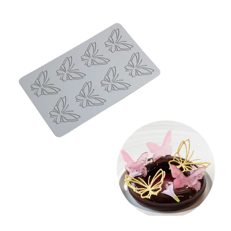 Silicone Lace Mat Butterfly and Leaf Pattern, Sugarcraft Cake Decorating Mold Pad, Flex... - SKU CDM02115 - UGI Packaging