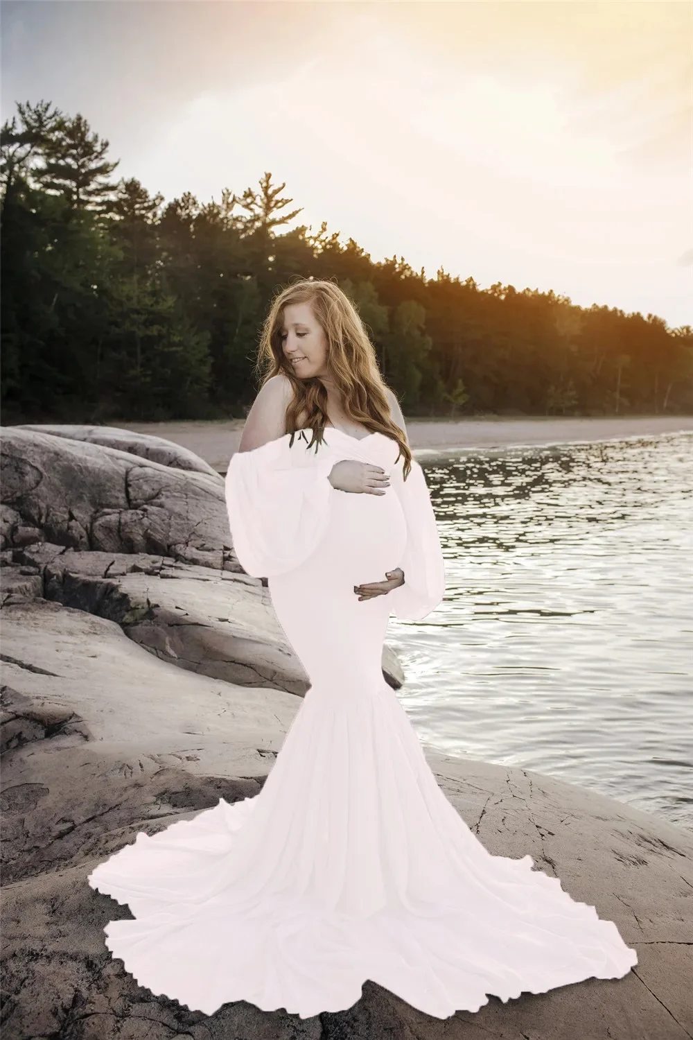 

2020 сексуальные платья для беременных без Плеч для фотосессии с оборками платье для беременных Макси длинное платье для беременных женщин реквизит для фотографии