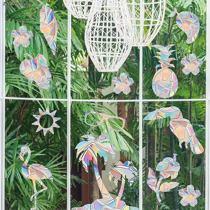 1 Set Rainbow Prism Electrostatic Glass Stickers PVC Butterfly Static Window Stickers Sun Catcher Home Decor Wall Decal window stickers