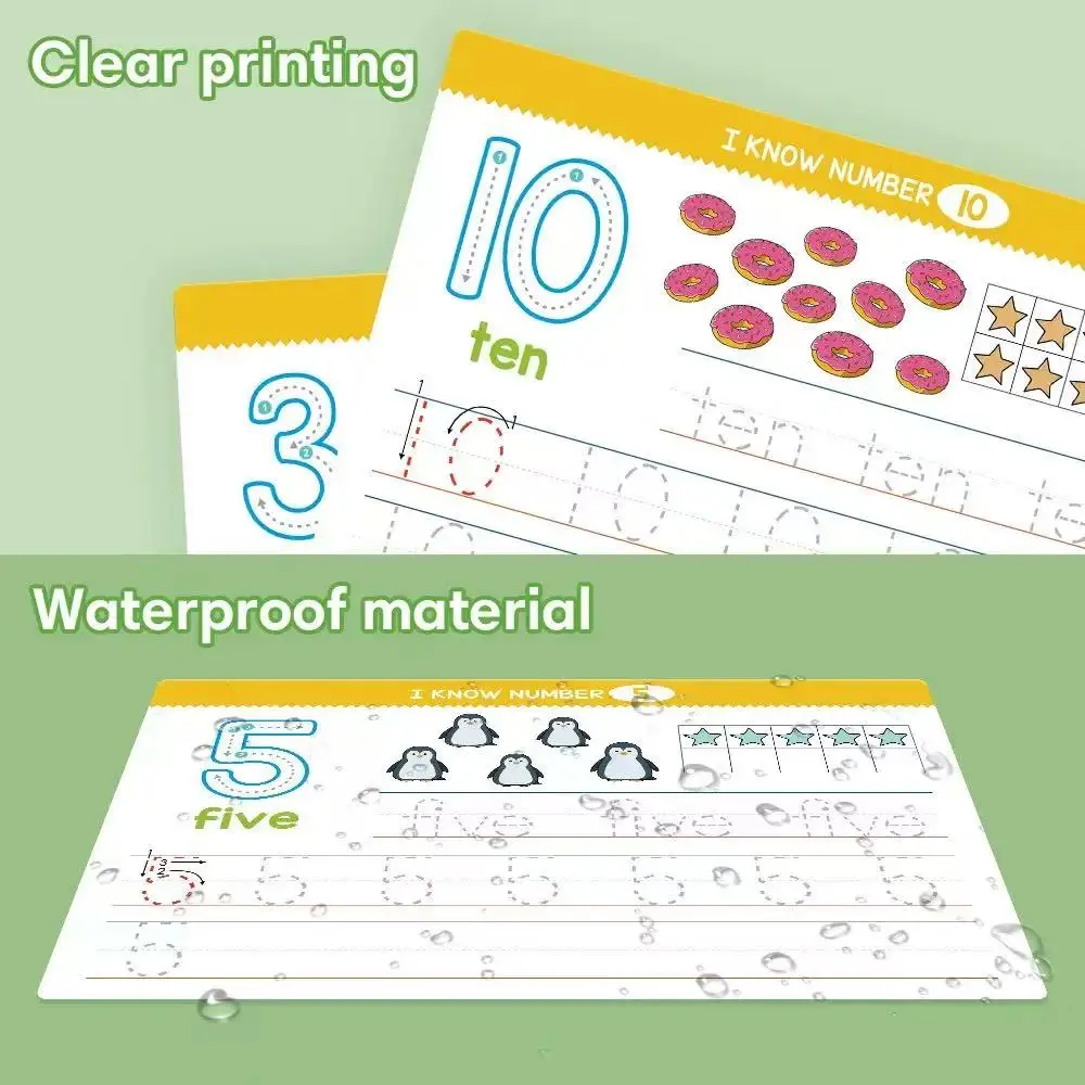 Montessori Tracing Practice Flash Cards for Preschoo Kindergarten Toddlers 3-6 Handwriting Chart Magic Practice Copybook 4