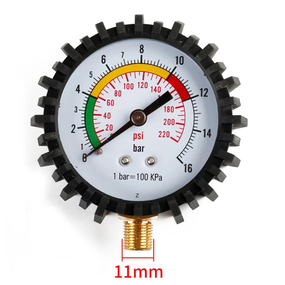 Auto Car Tire Air Pressure Gauge 0-220psi Tire Repair Tool For Car Inflator Pump Thread Diameter 11mm 13mm For Measuring tyre pressure gauge pressure gauge