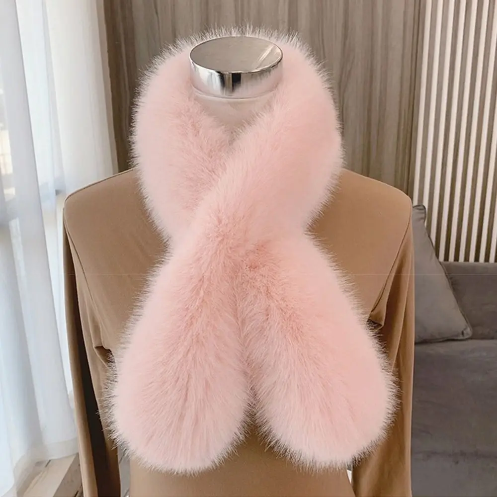 Versatile Winter Faux Fur Scarf Thick Warm Comfortable Neck Warmers Fluffy Soft Faux Fox Rabbit Fur Collar Scarf for Women
