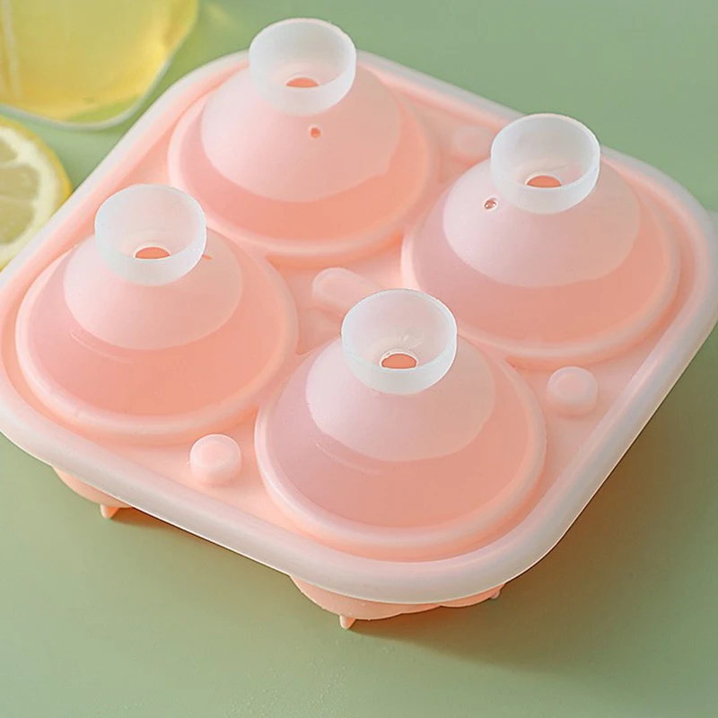 Ice Cube Mold 4 Holes 3D Rose Flower Ice Cube Maker Bear Ice Cube Mold Cake Mould Tray Cream DIY Tool Whiskey Wine Cocktail Silicone Mold