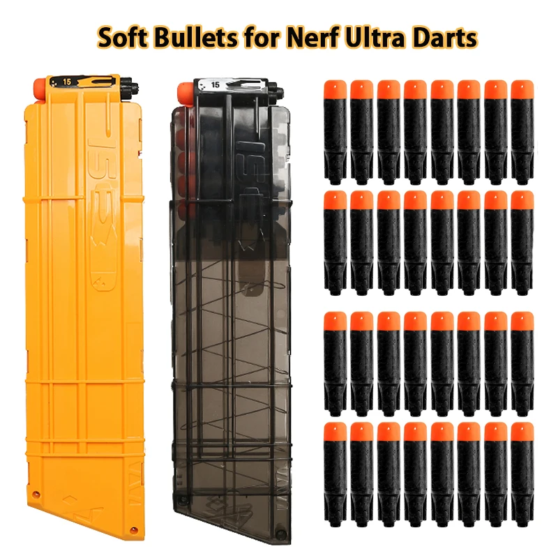 Сверхмягкие черные пули бластера для Nerf 15 патронов зажим перезарядки оружие